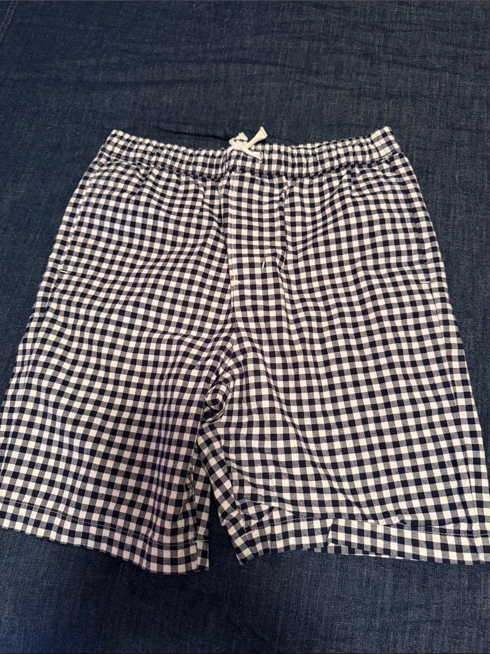 Janie and Jack Navy and White Gingham Shorts